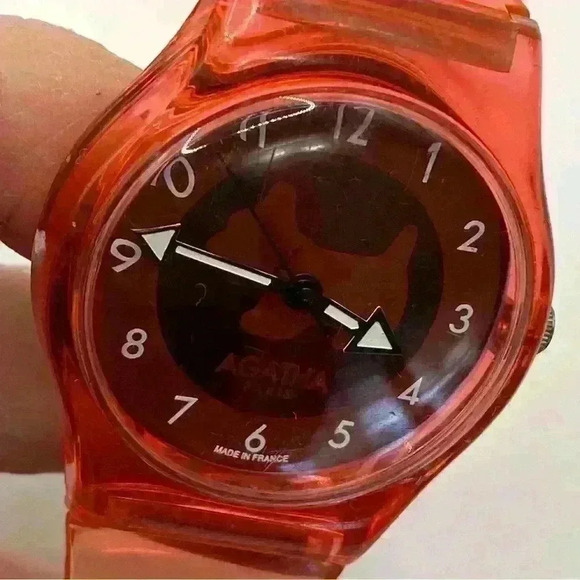 AGATHA Paris Scottie Clear Orange Silicone Watch - Picture 2 of 7